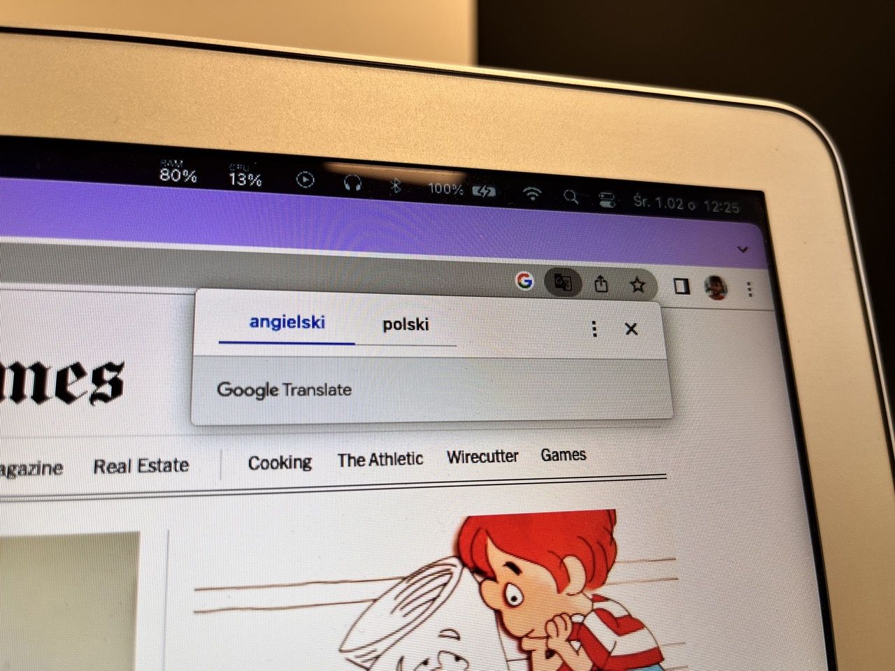 Google Chrome tłumaczenie