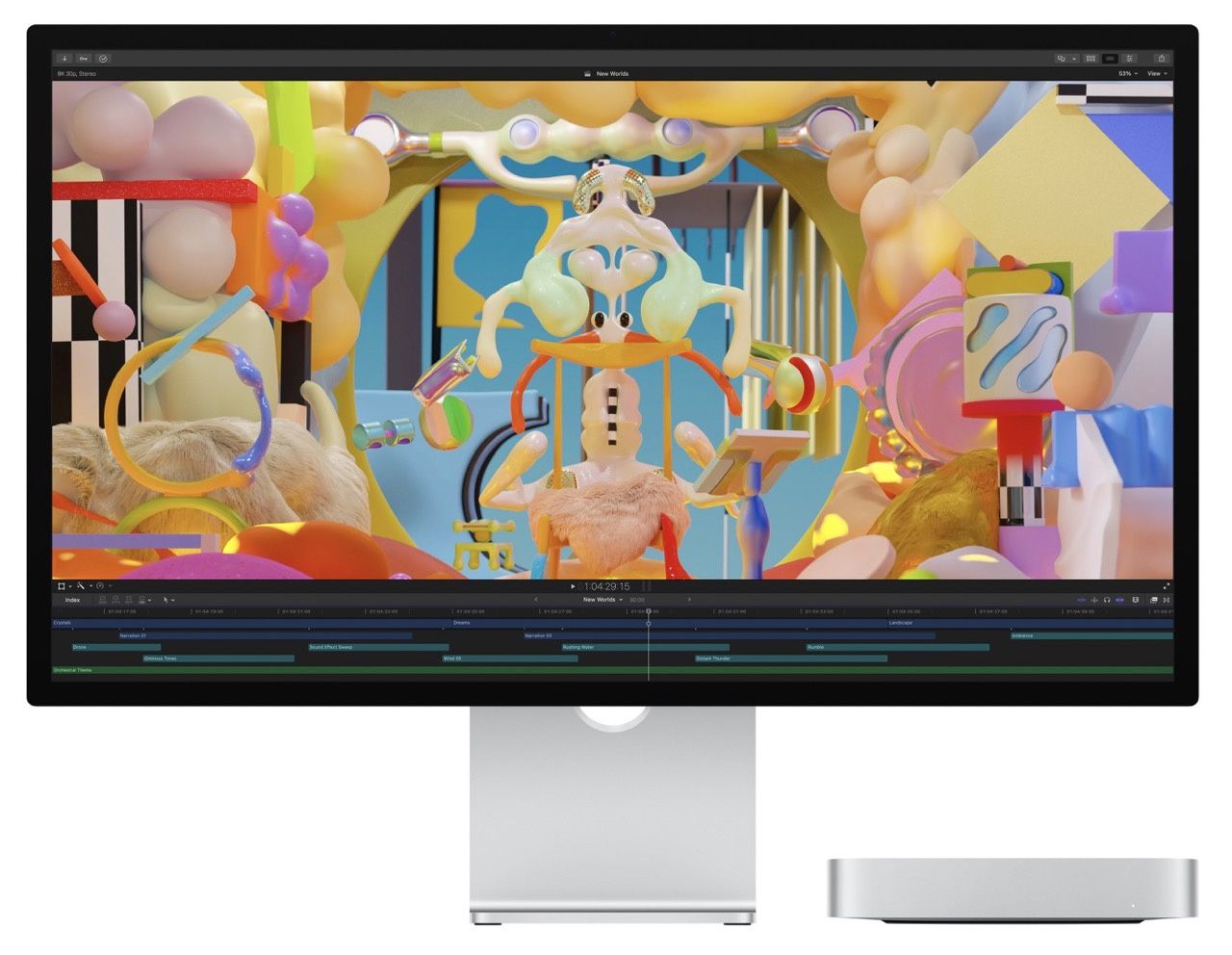 Mac mini z monitorem