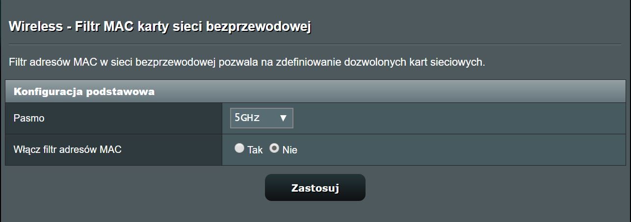 Filtrowanie MAC