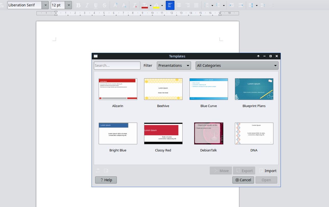 libreoffice screen