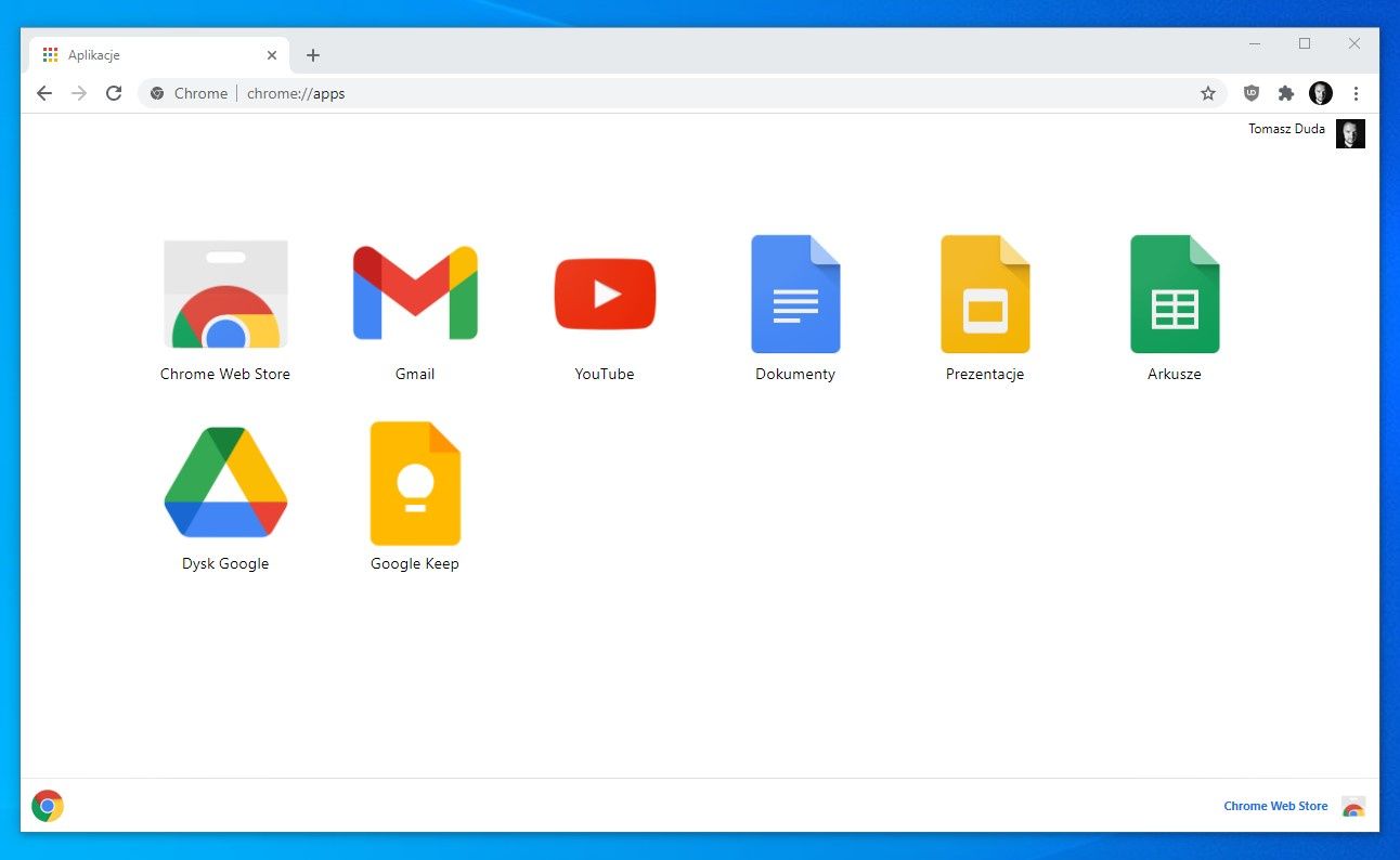 Chrome z usługami Google