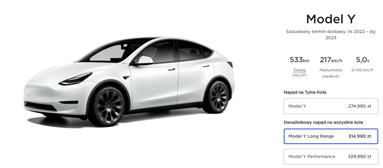 Tesla Model Y ceny