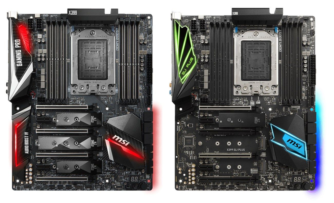 MSI X399 Gaming Pro Carbon AC i X399 SLI PLUS - porównanie