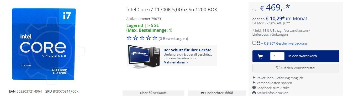 Intel Core i7-11700K - oferta sprzedaży procesora