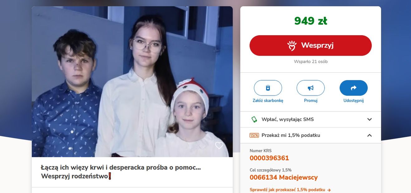 Zbiórka na rodzeństwo 