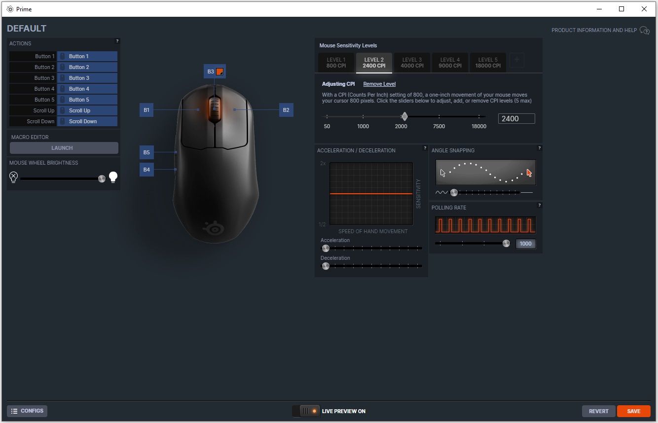 SteelSeries Prime - ustawienia