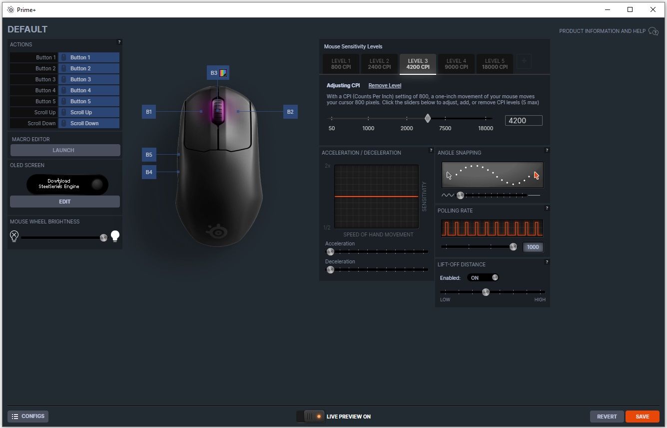 SteelSeries Prime+ - ustawienia