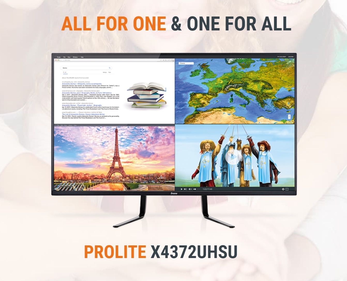 iiyama X4372UHSU - PbP w domu