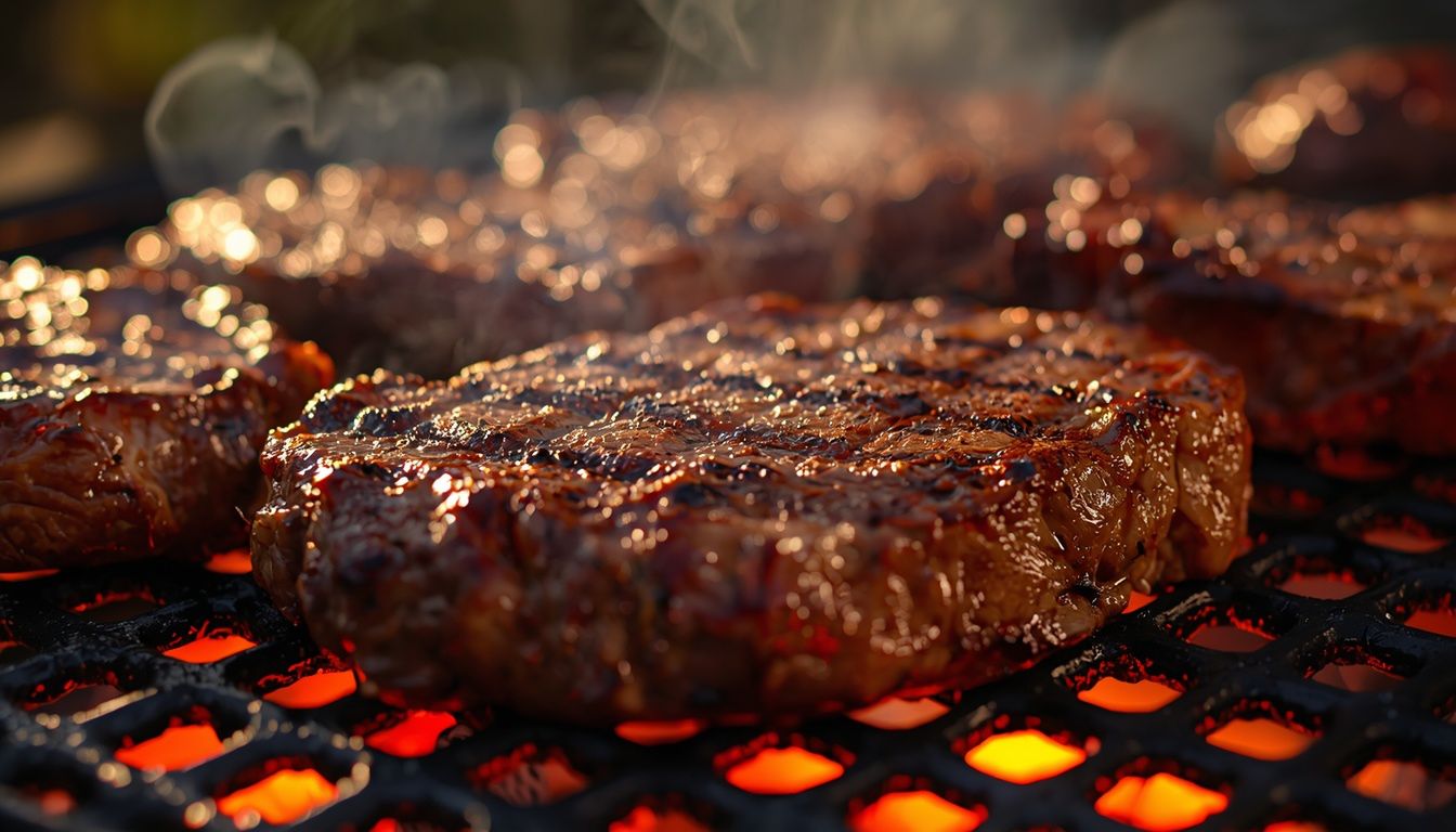 Soczyste steki  grillowane na węglu drzewnym 