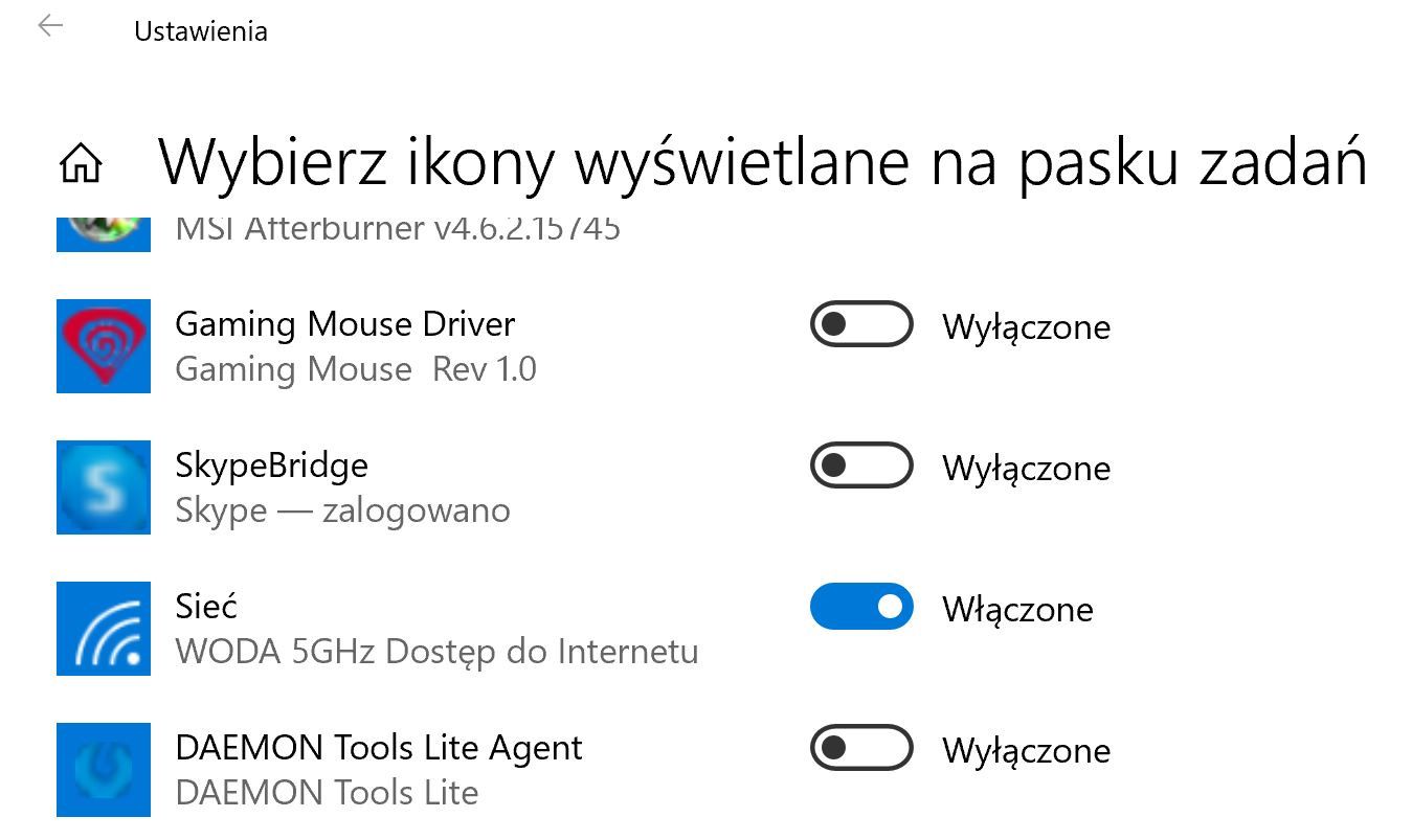 Przypięcie ikony sieci do pasa zadań