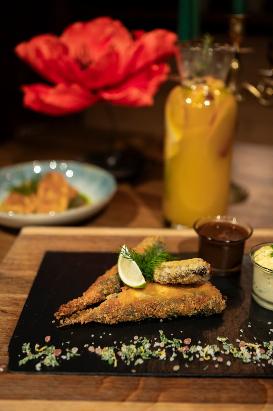 Śledź faszerowany wg przepisu z 1866 roku, Restauracja Spichrz.