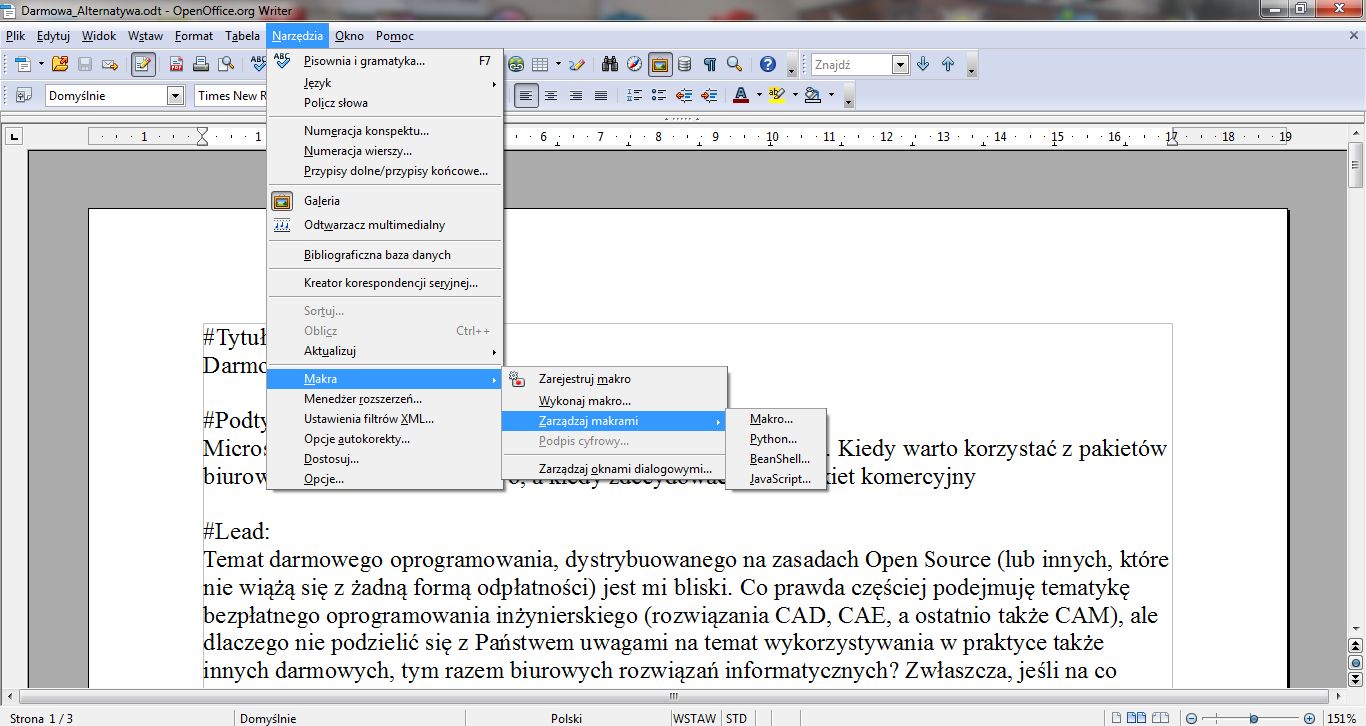 Bezpłatnemu Wordowi można zarzucić w zasadzie jedynie przestarzałe menu
