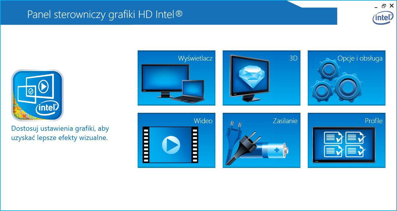 Intel - panel sterowania grafiki