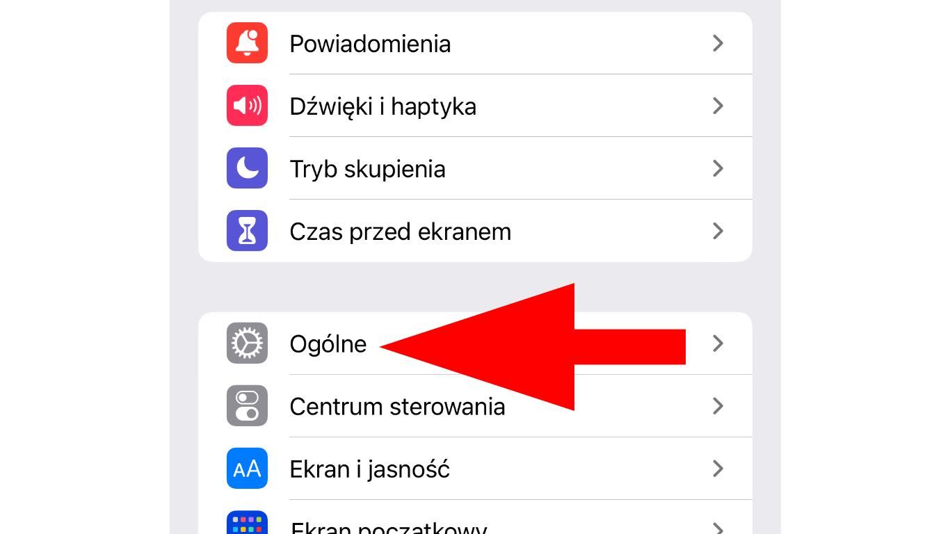 iPhone ustawienia ogólne