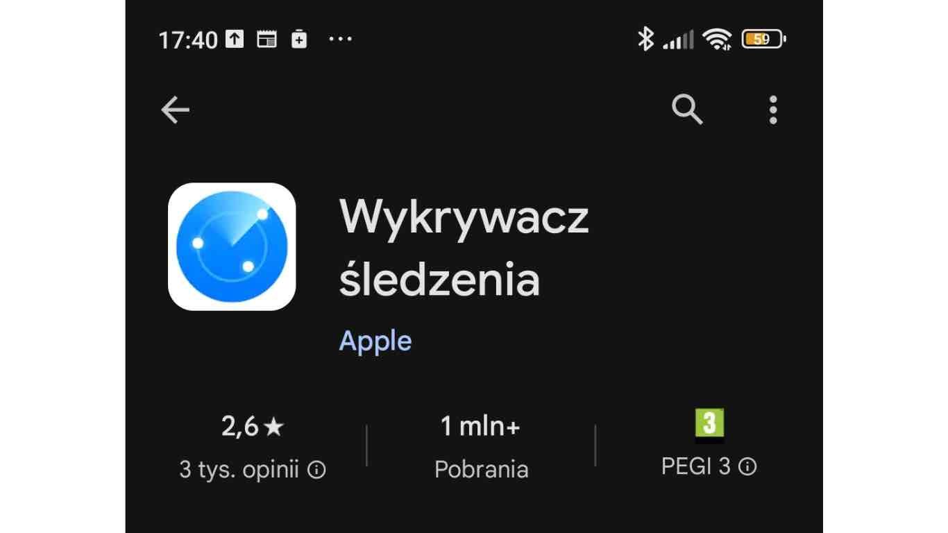 aplikacja wykrywacz śledzenia