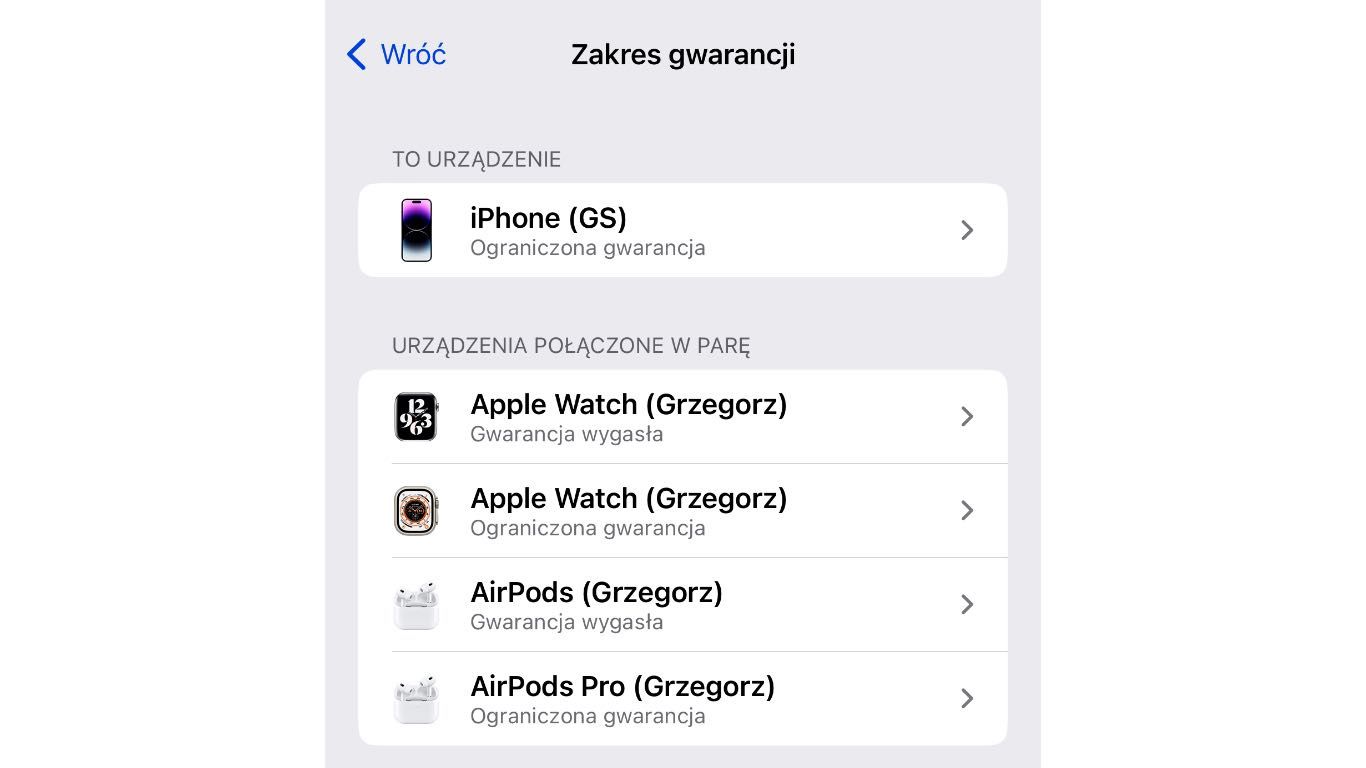 gwarancja na urządzenia apple