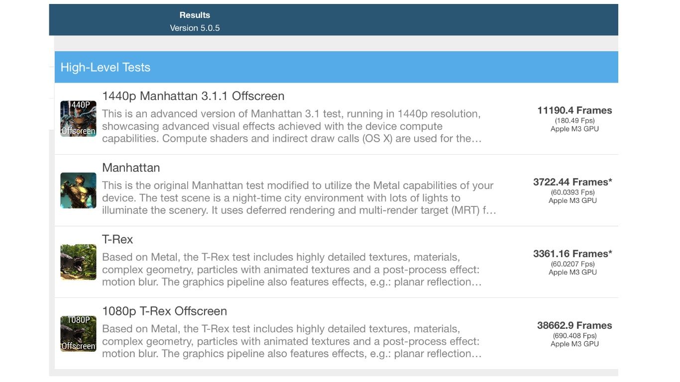iPad Air M3 - GFXBench Metal