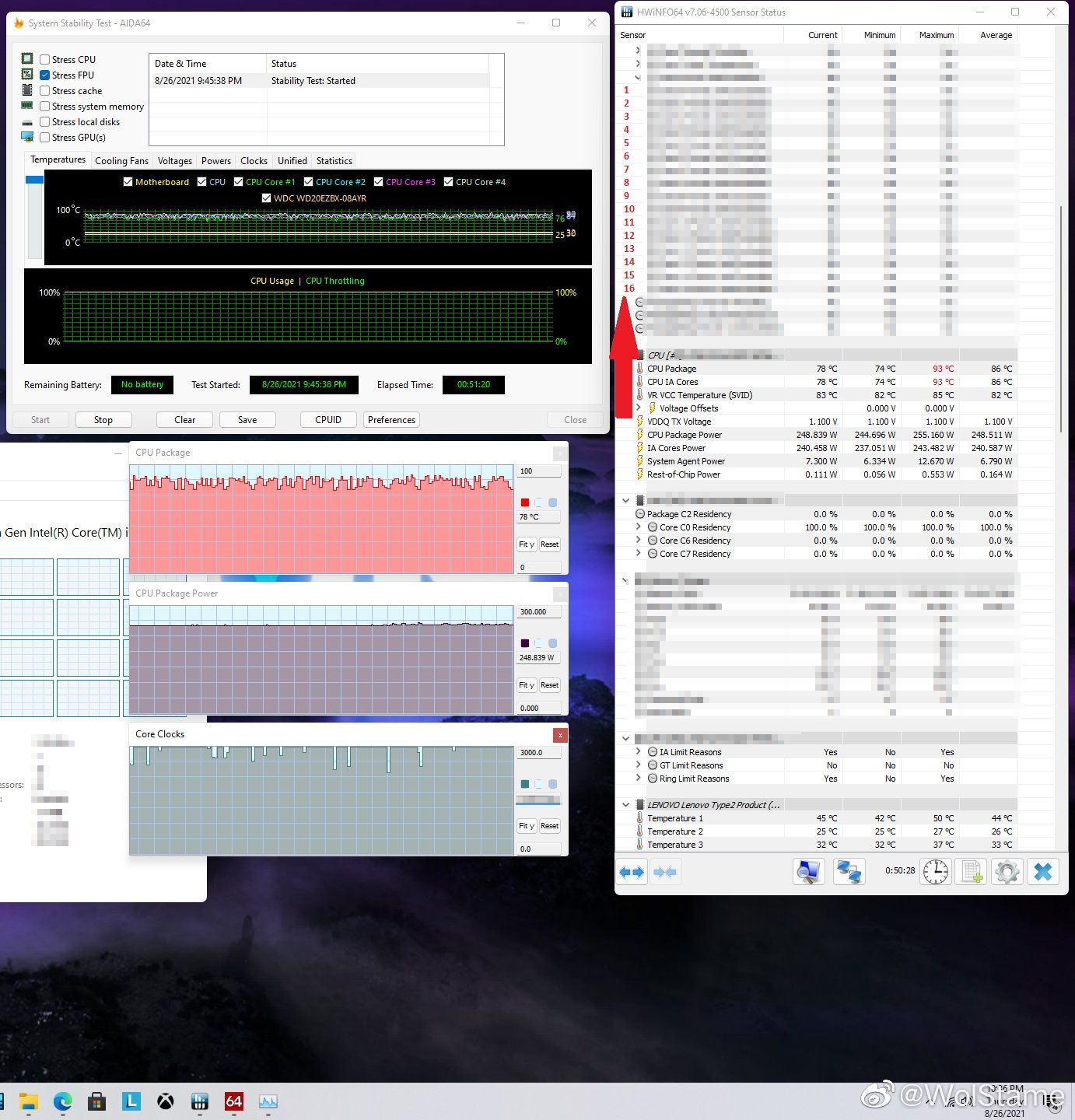 Intel Core i9-12900K - AIDA64 i HWiNFO