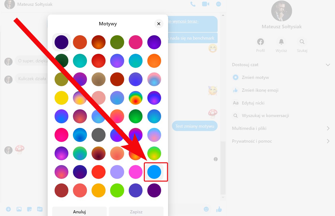 Messenger motyw klasyczny w przeglądarce internetowej