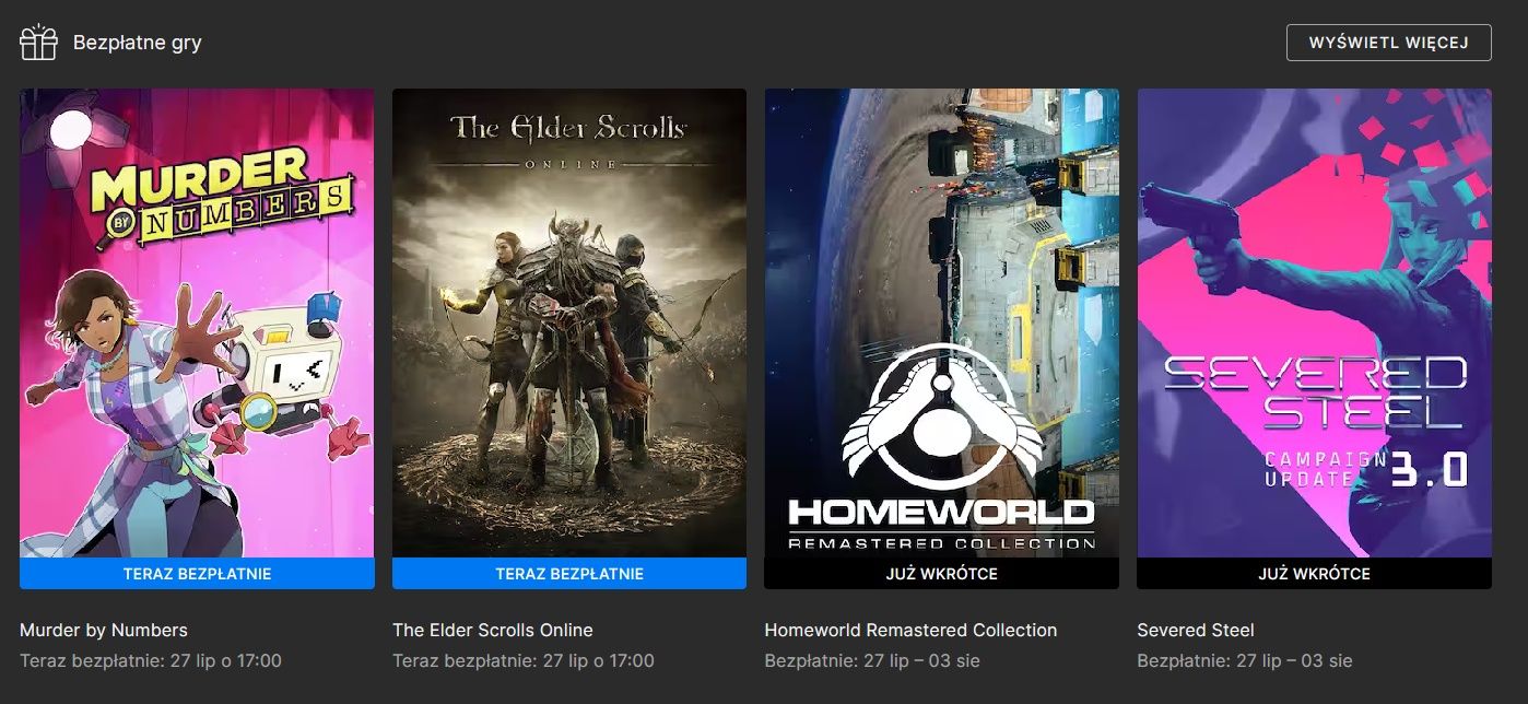 Epic Games Store darmowe gry