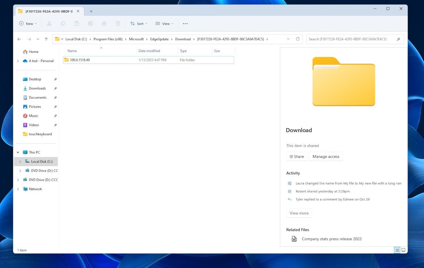 Windows 11 Eksplorator plików panel boczny 2