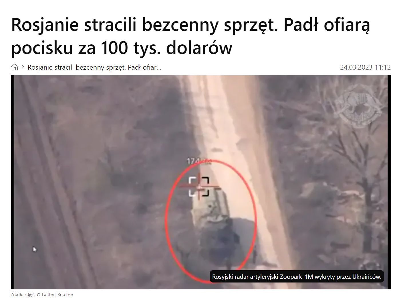 Ukraińcy zniszczyli radar
