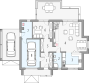 Projekt domu Victor bw - rzut parteru, dom liczy 4 pokoje, 2 łazienki i wc