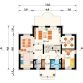 Projekt domu Leda (411) - rzut parteru, dom liczy 4 pokoje, 3 łazienki i wc