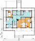 Projekt domu A-111 Dom spadowa - z bali - rzut parteru, dom liczy 4 pokoje, 2 łazienki i wc