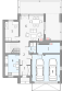 Projekt domu Alamo c - rzut parteru, dom liczy 4 pokoje, 2 łazienki i wc