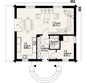 Projekt domu Cisna x dw - rzut parteru, dom liczy 3 pokoje, 2 łazienki i wc