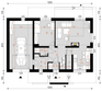 Projekt domu D221 - rzut parteru, dom liczy 4 pokoje, 2 łazienki i wc