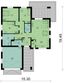 Projekt domu KA22 - rzut parteru, dom liczy 3 pokoje, 2 łazienki i wc