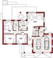 Projekt domu Evita Optima LUX - rzut parteru, dom liczy 5 pokoje, 3 łazienki i wc