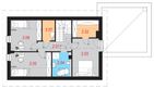 Projekt domu Reficio I G2 - rzut poddasza, dom liczy 3 pokoje, 2 łazienki i wc