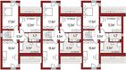Projekt domu Adam szeregówka - rzut poddasza, dom liczy 4 pokoje, 2 łazienki i wc