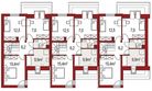 Projekt domu Andrzej szeregówka - rzut poddasza, dom liczy 3 pokoje, 1 łazienki i wc