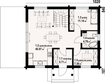 Projekt domu Paczków 55dw - rzut parteru, dom liczy 6 pokoje, 2 łazienki i wc