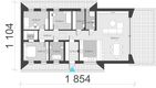 Projekt domu uA229 - rzut parteru, dom liczy 3 pokoje, 2 łazienki i wc