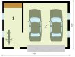 Projekt garażu G292 szkielet drewniany budynek garażowo-gospodarczy - rzut parteru, dom liczy 0 pokoje, 0 łazienki i wc