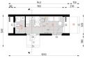 Projekt domu letniskowego D435 - wersja drewniana - rzut parteru, dom liczy 0 pokoje, 1 łazienki i wc