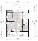 Projekt domu D433 - wersja drewniana - rzut parteru, dom liczy 2 pokoje, 2 łazienki i wc