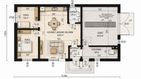 Projekt domu Planujdom 016 - rzut parteru, dom liczy 2 pokoje, 1 łazienki i wc