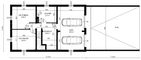 Projekt domu Planujdom 044 - rzut piwnicy, dom liczy 3 pokoje, 2 łazienki i wc