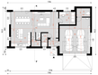 Projekt domu D461 - rzut parteru, dom liczy 5 pokoje, 3 łazienki i wc