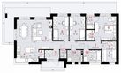 Projekt domu Domena 171 C4 - rzut parteru, dom liczy 4 pokoje, 3 łazienki i wc