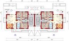 Projekt domu Mini 1 G2 plus (dwulokalowy) - rzut parteru, dom liczy 6 pokoje, 4 łazienki i wc