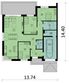 Projekt domu Ka301 S - rzut parteru, dom liczy 3 pokoje, 2 łazienki i wc