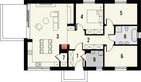Projekt domu Studio 117 - rzut parteru, dom liczy 3 pokoje, 1 łazienki i wc