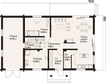 Projekt domu Chmielniki małe 49 dw - rzut parteru, dom liczy 4 pokoje, 2 łazienki i wc